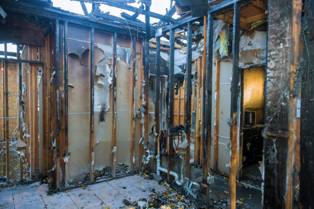 Professional Fire Damage Restoration technician working in New Town, ND